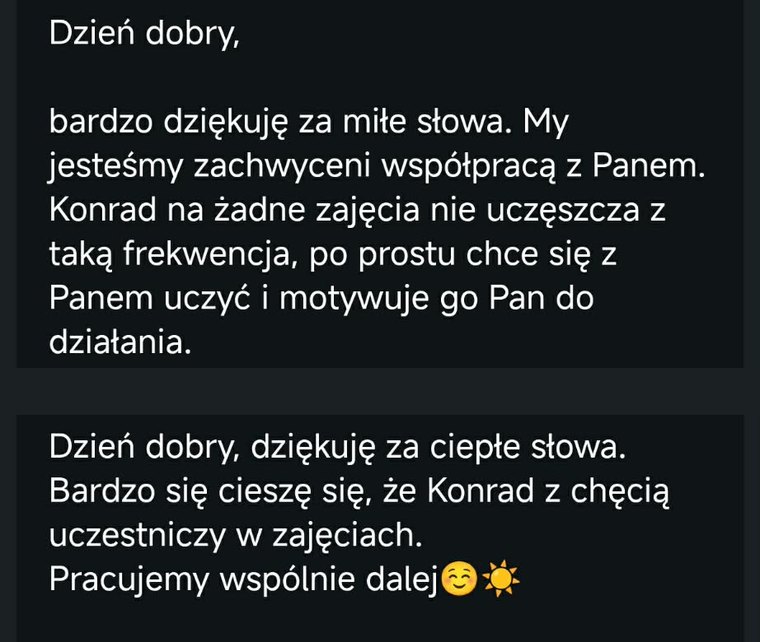 Wiadomość — Mama Konrada
